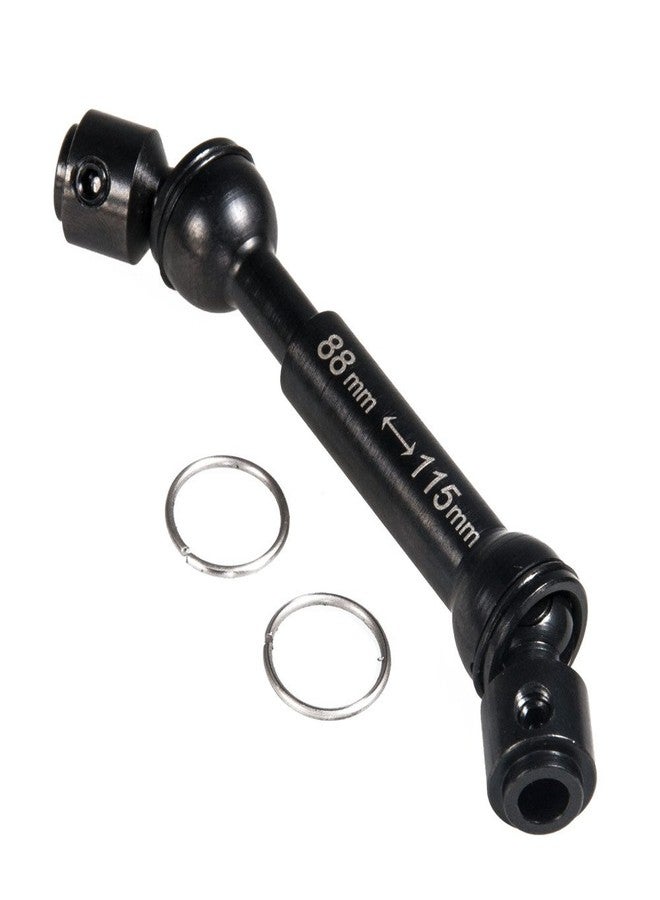 JGGZONE 2Pcs RC Drive Shaft Steel Driveshaft Front Rear Center Drive Shaft Dogbone Compatible with 1/10 RC Crawler Car Axial SCX10 III AXI03006 Replacement (88-115mm & 133-163mm, Black) - Image 2